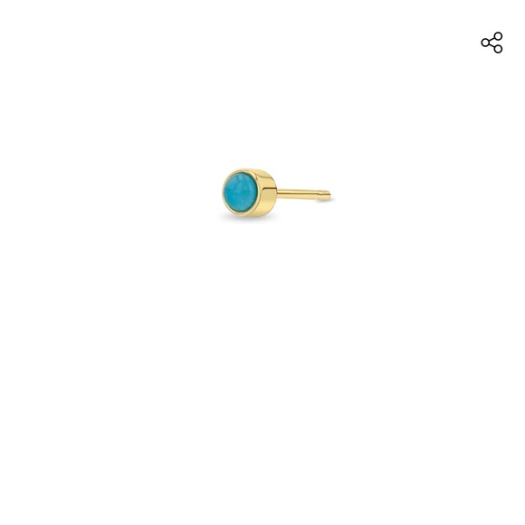 14K TURQUOISE BEZEL STUDS - Picture 9 of 10